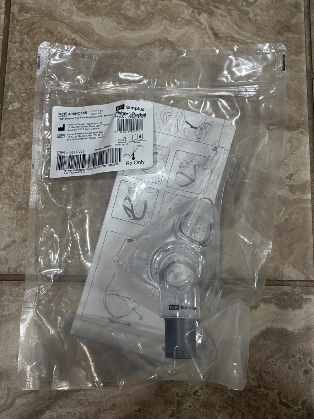 F&P Simplus 400HC585 Factory Sealed Full Face  Medium Mask